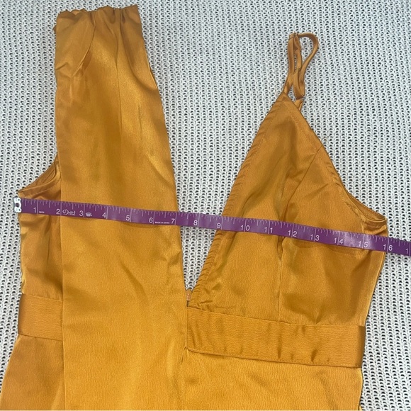 PrettyLittleThing Orange Satin Wedding Dress - Picture 10 of 12